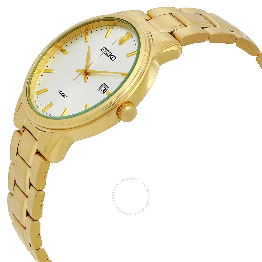 Seiko Quartz SUR198P1 Gold Plated Bracelet | Jam Tangan Pria SUR198