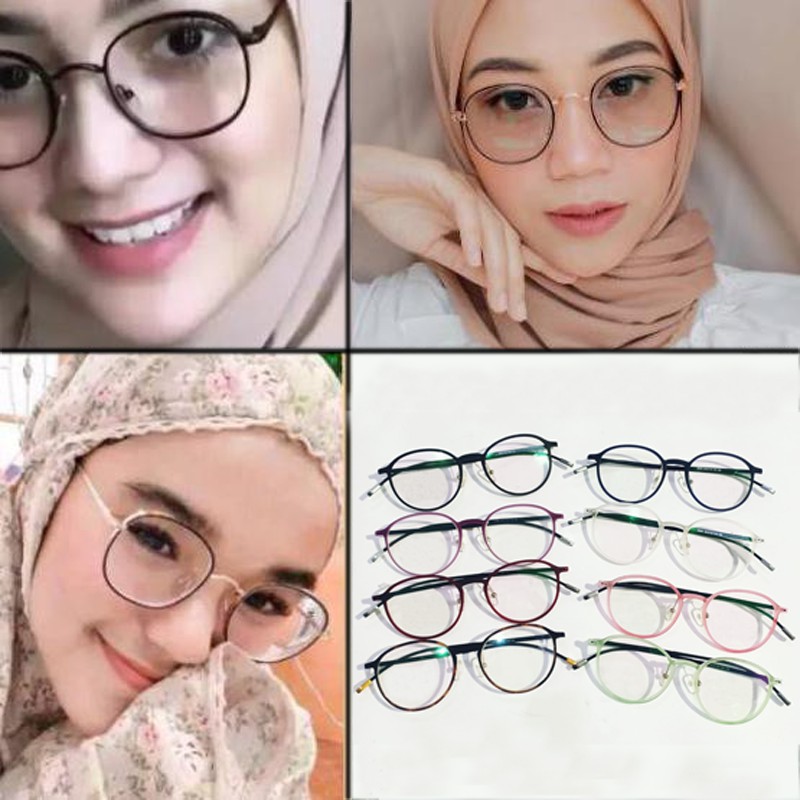 Kacamata Anti radiasi Fashion Wanita Pria Frame Oval Bulat Color Kaca mata Blueray Anti Sinar Biru