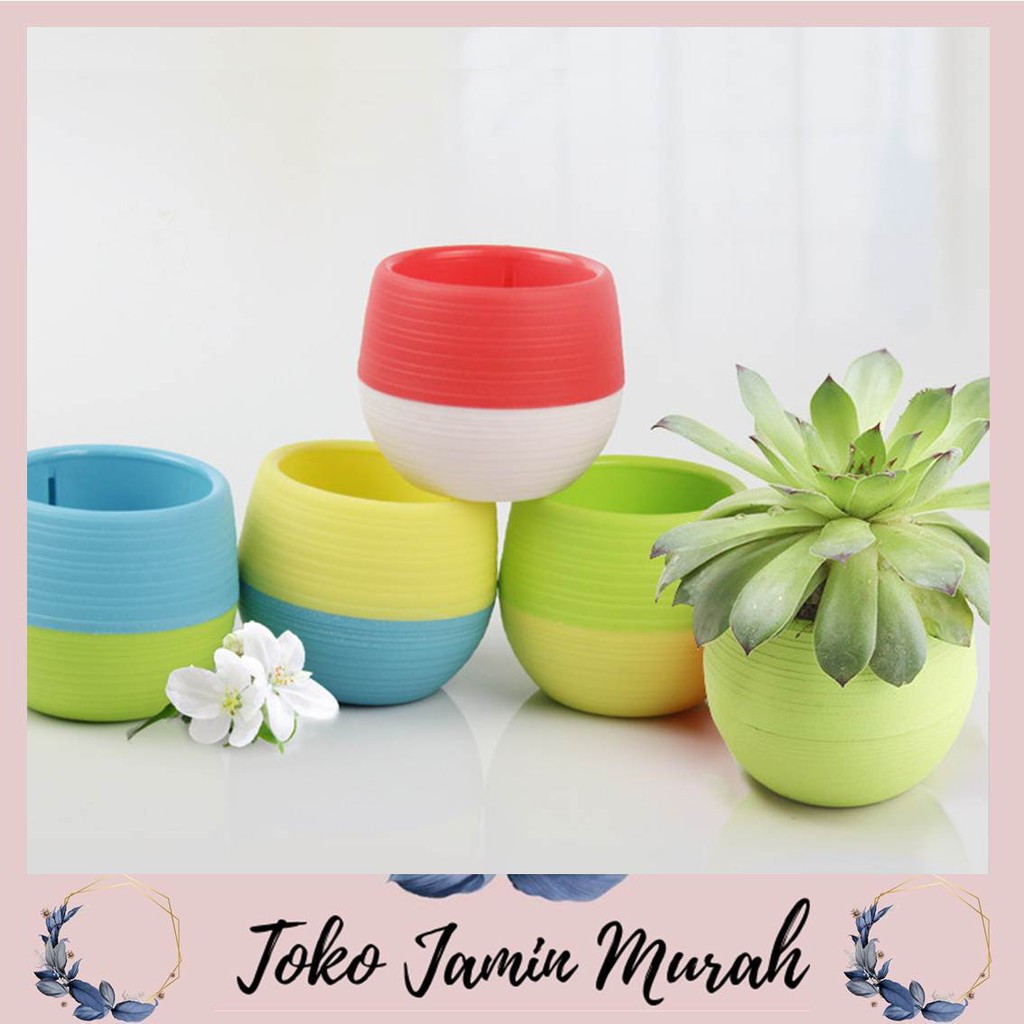 COD TJM Pot Bunga  Mini Bahan Plastik  Untuk Dekorasi  Rumah 