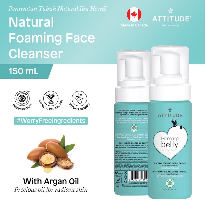 Attitude Blooming Belly - Natural Foaming Face Cleaner