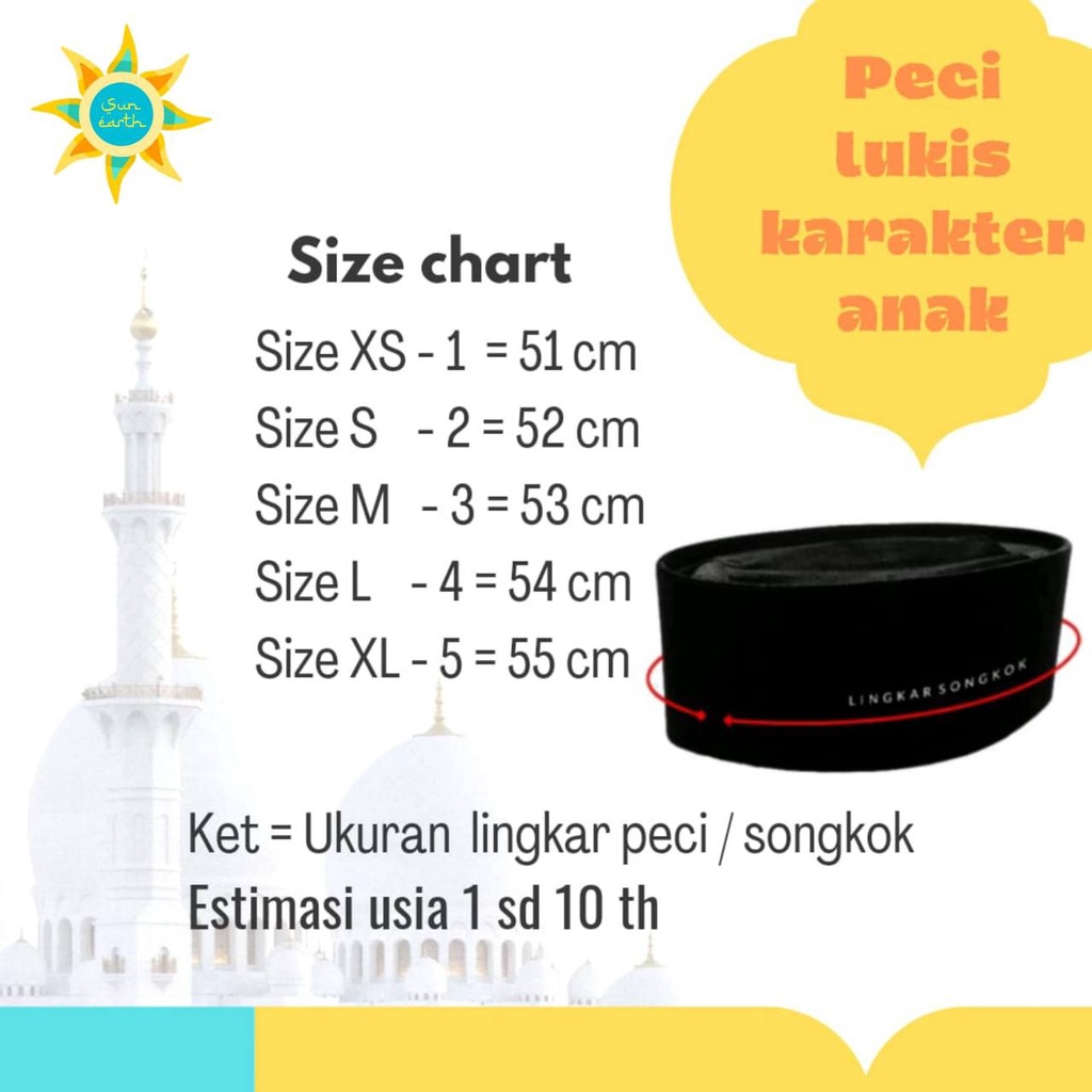 Peci Lukis Karakter By Sun Earth