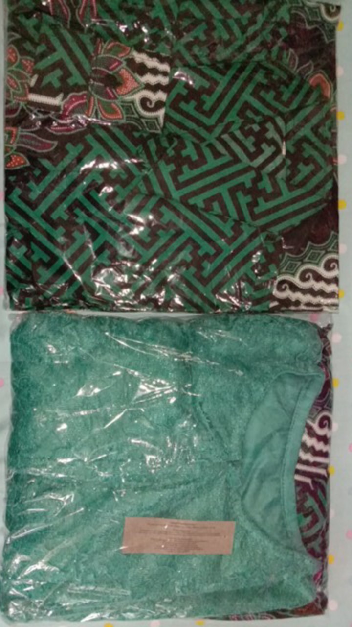 Nayaka Batik-couple Sarah Tille Slendang Payet Mutiara Lengan Panjang Termurah | Anjella Hauw Couple