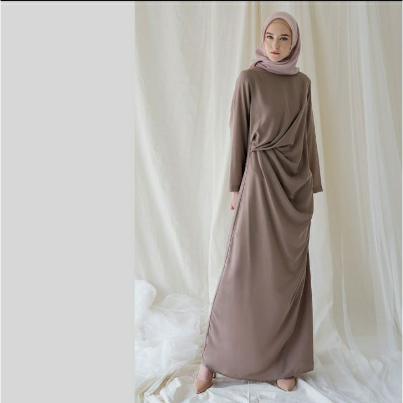 AskaLabel - Gamis Sasmaya Taupe size L