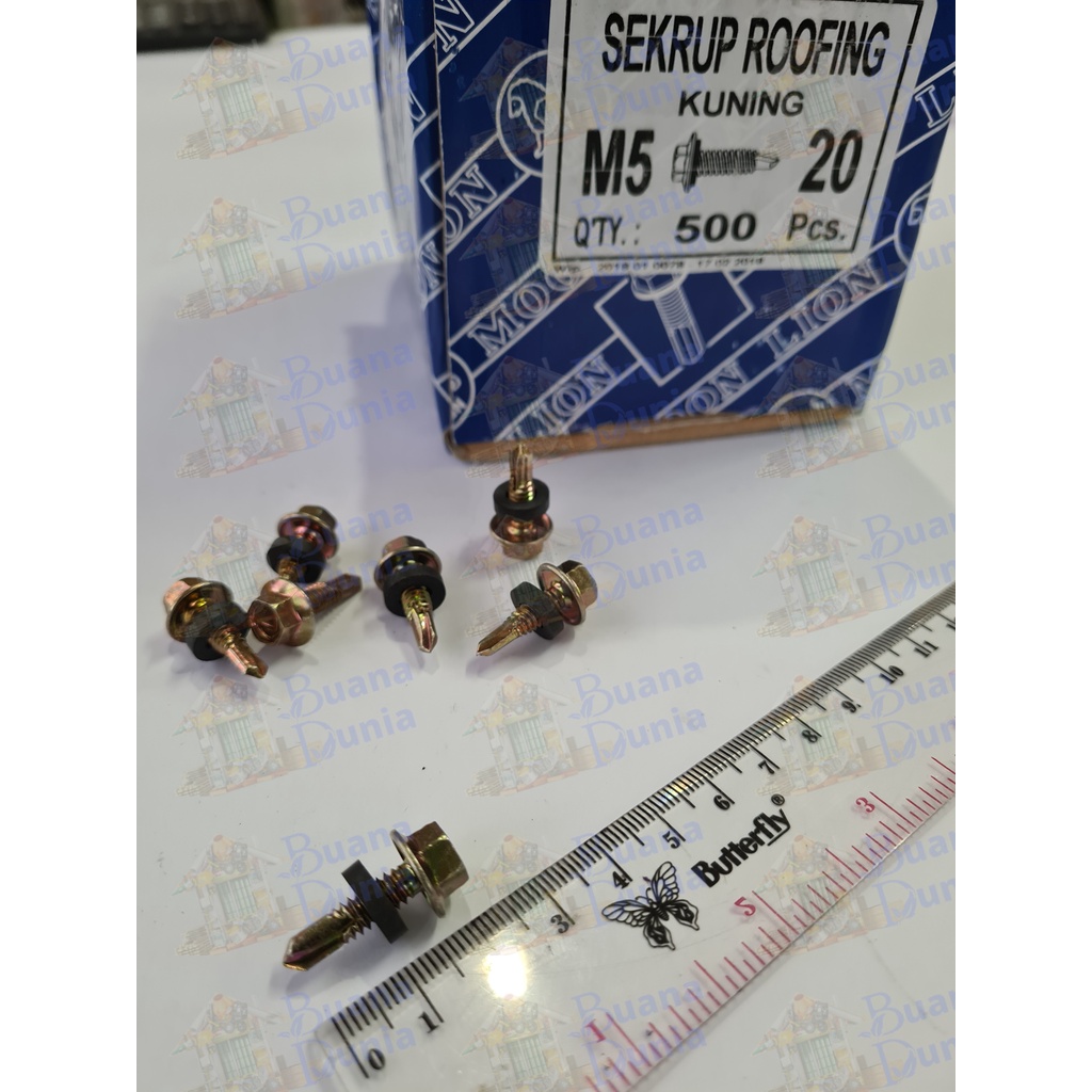 Skrup Baja Ringan LION 12x20 | Baut Roofing | Sekrup Baja Roofing