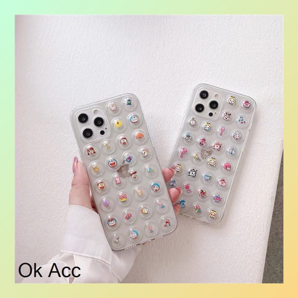 Softcase Bubble pop it up karakter doraemon lucu Iphone 7 8 SE 7+ 8+ 7plus 8plus X Xs Xr Max 11 Pro 12 Pro FH24