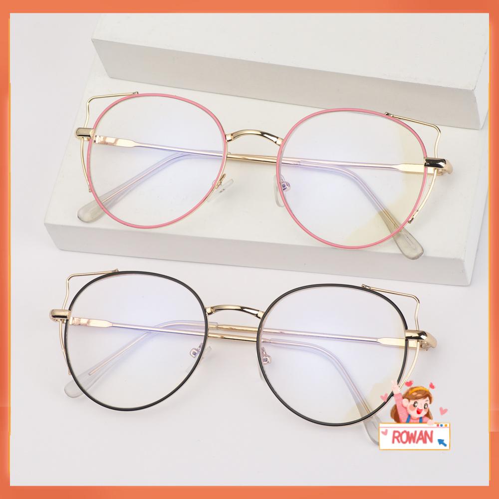 Kacamata Optik Bingkai Bulat Cermin Datar Definisi Tinggi Bahan Logam Aneka Warna Untuk Unisex