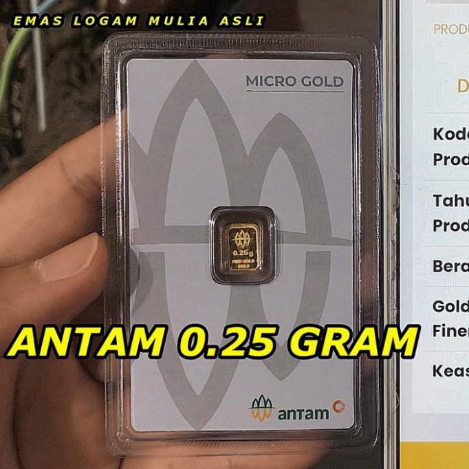 0.25 Gram Micro Gold 0,25 G Mini Minigold Antam Hartadinata Emas Asli