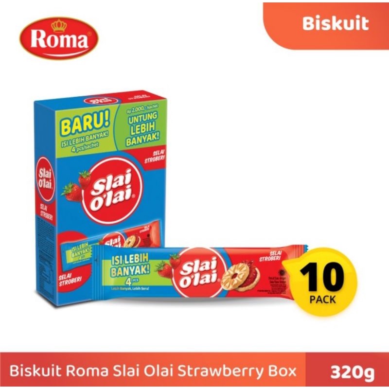 ROMA Slai Olai STRAWBERRY BOX  isi 10 Sachet *