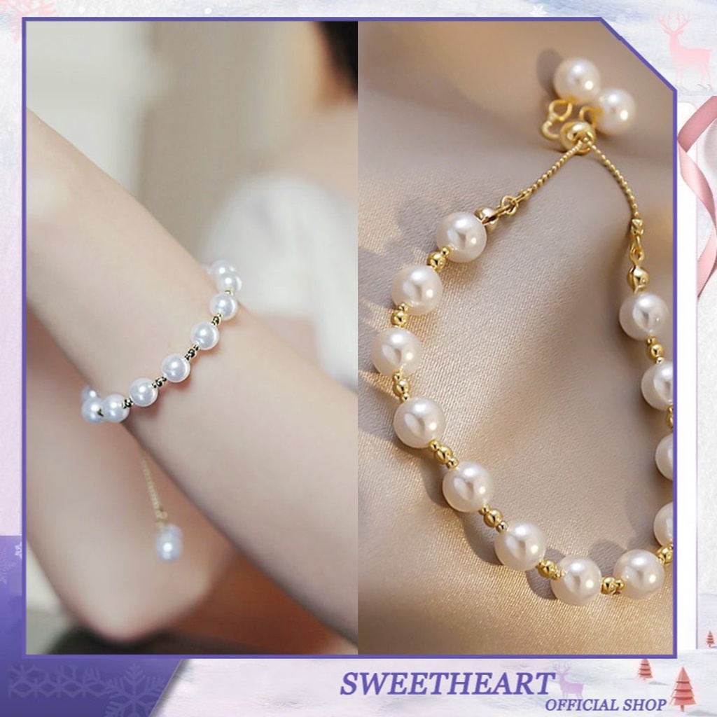 Gelang Mutiara Adjustable Gaya Korea Untuk Wanita