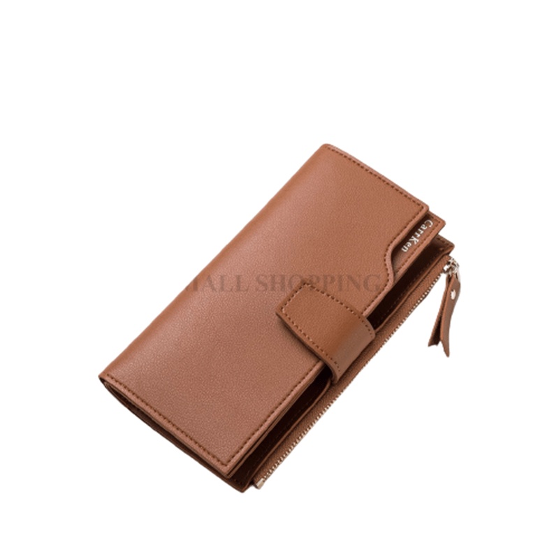 (COD) Dompet Lipat Wanita Dompet Kulit Import Dompet Panjang Wallet MALL SHOPPING