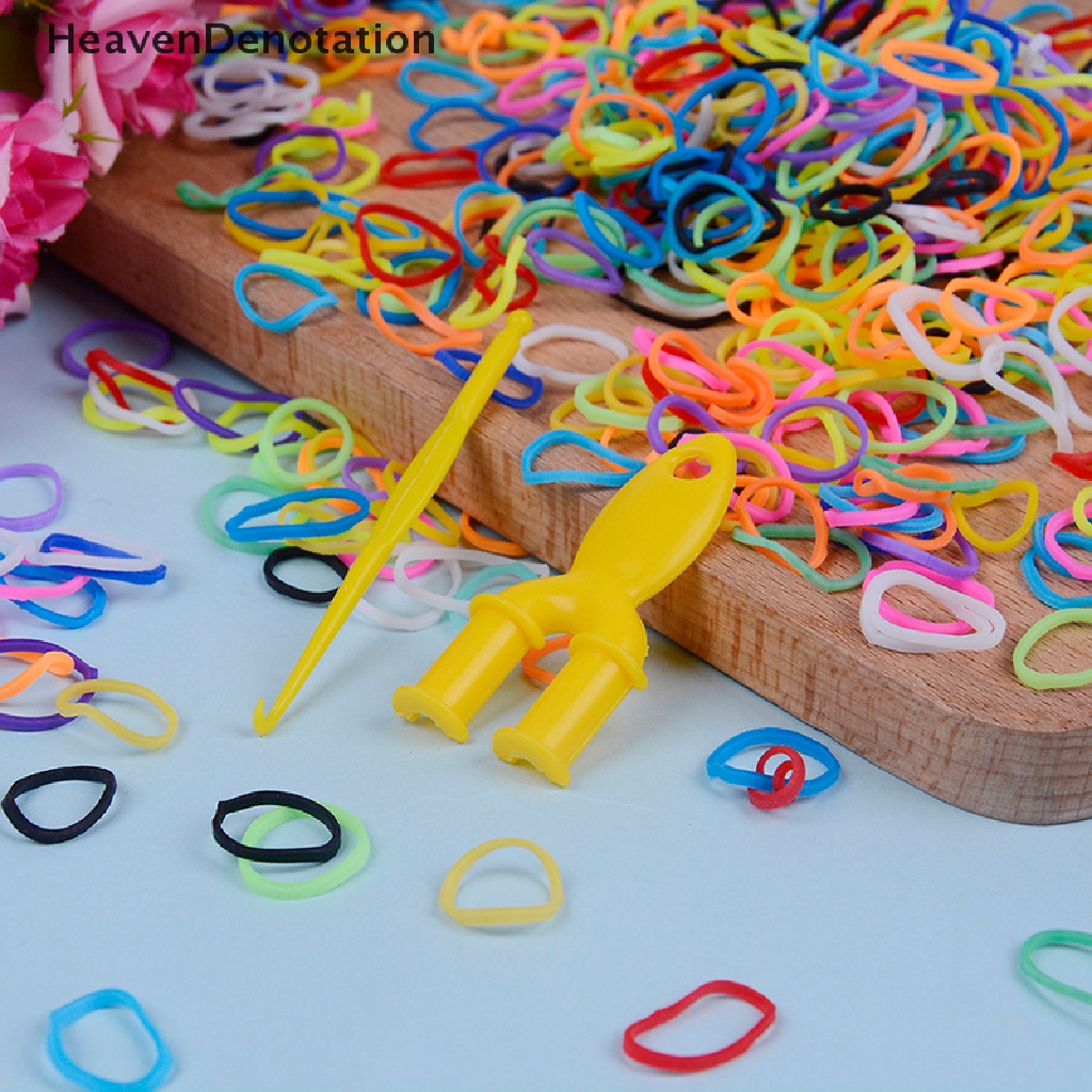 (Heavendenotation) 600pcs / Set Klip / Jepit Bentuk S Bahan Karet Warna Pelangi Untuk Gelang / Perhiasan Diy