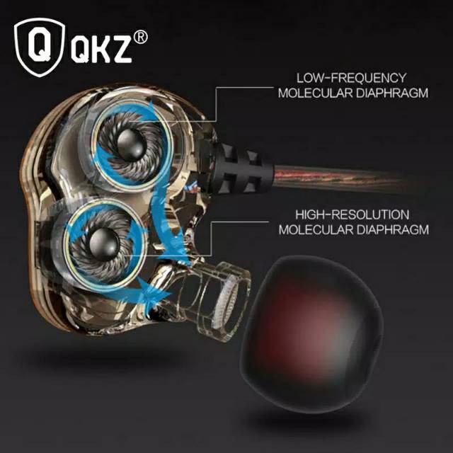 QKZ KD4 with Mic Mini Dual Driver In Ear Earphone HIFI