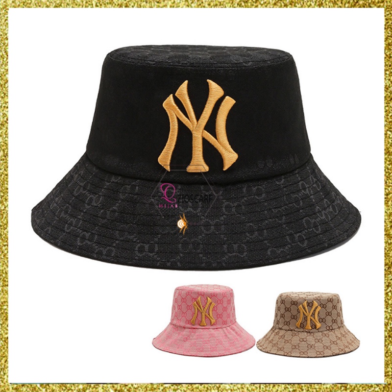 TOPI PANTAI SUMMER WANITA TOPI FASHION BUCKET NEW YORK YANKEES ANTI UV MATAHARI LIPAT LEBAR IMPORT WANITA PRIA HTO