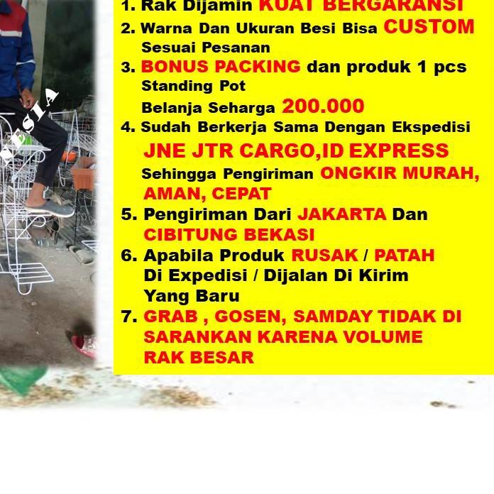 ♞ Rak Bunga Balkon Besi Dinding Pagar Single Tanaman Hias Outdoor Minimalis Standing Pot Anggrek Gan