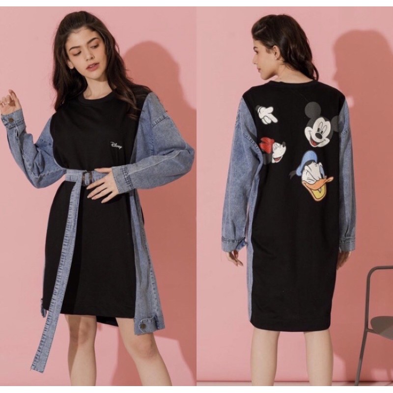 Mickey Disney Jeans Dress + Belt + Mask