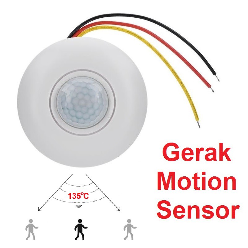 Saklar Lampu Sensor Gerak PIR Switch Otomatis Motion Detector Plafon Ceiling PIR Infrared LED Infra