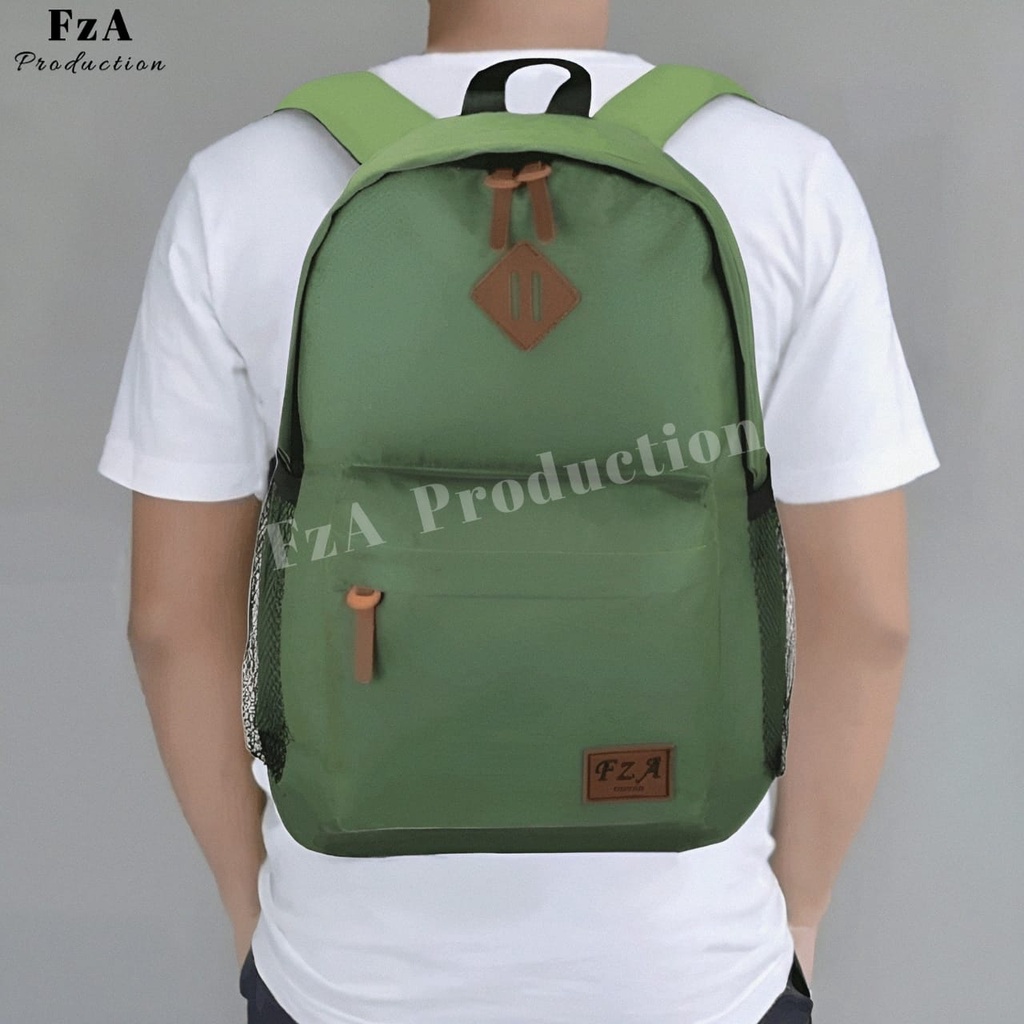 Tas Ransel Punggung Distro Casual Pria Wanita / Tas Ransel Laptop Original FzA FREE Tas Slempang Waistbag