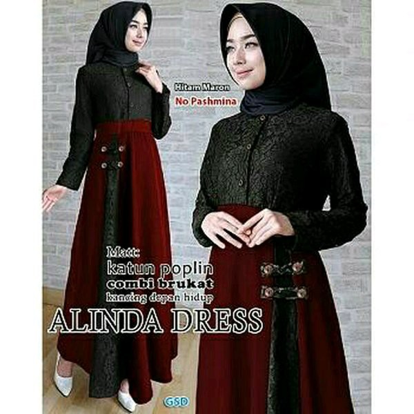 Unix Mazxi Dress Baju Muslim Wanita 16949 Maxi Cotton Poplin Alinda