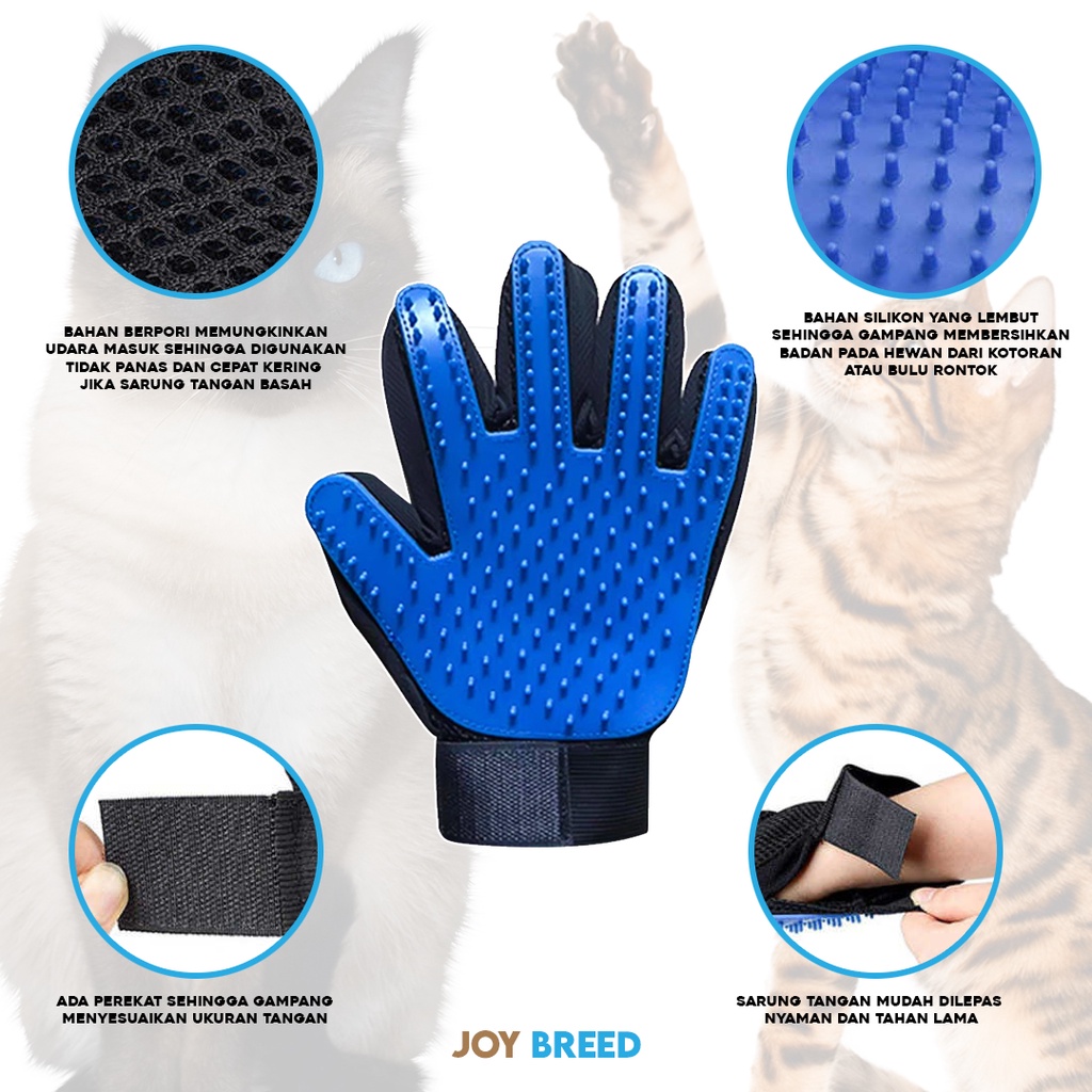 SARUNG TANGAN SISIR BULU HEWAN SIKAT KUCING ANJING SILICONE PET GLOVE