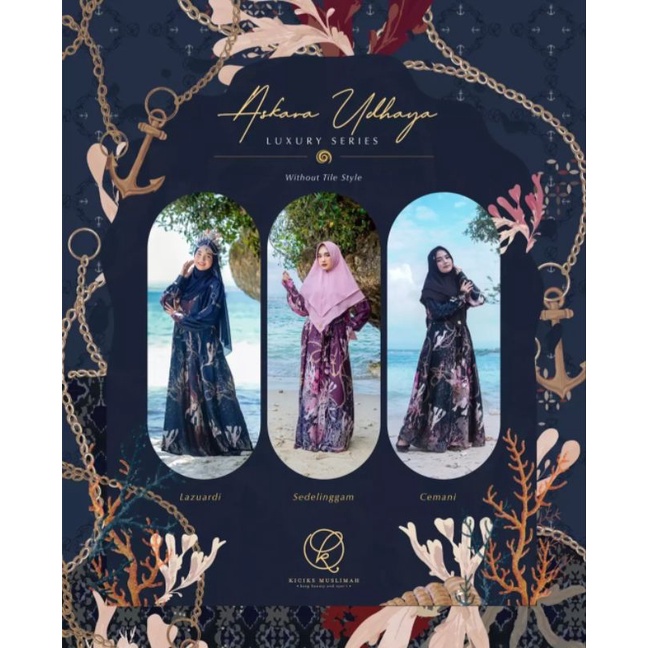 ASKARA UDHAYA KICIKS MUSLIMAH DRESS MOTIF PRINTING KERUDUNG KHIMAR BERGO JILBAB MEWAH BERKUALITAS TE
