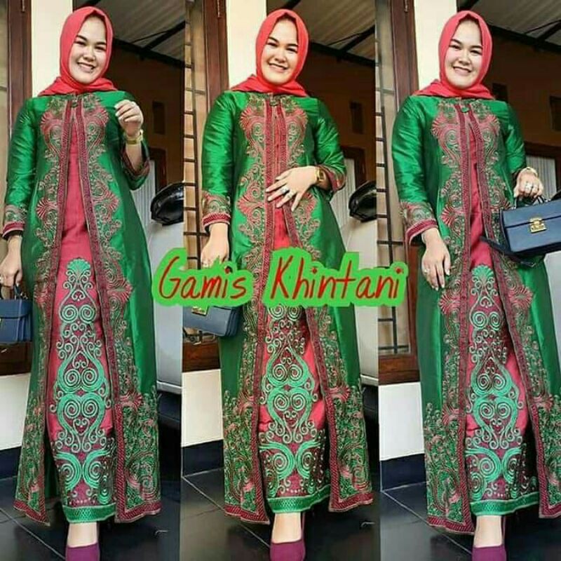 New Gamis khintani taveta pelangi jaya/abaya taveta bordir/gamis pelangi jaya