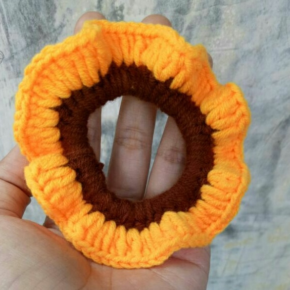 Kuncir Rambut Rajut Ikat Rambut Rajut Crochet Scrunchies