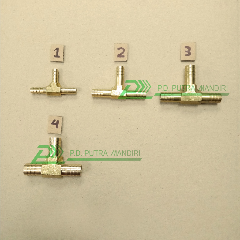 Nepel Selang Tee 5/16 Kuningan - (Hose Nipple Tee)