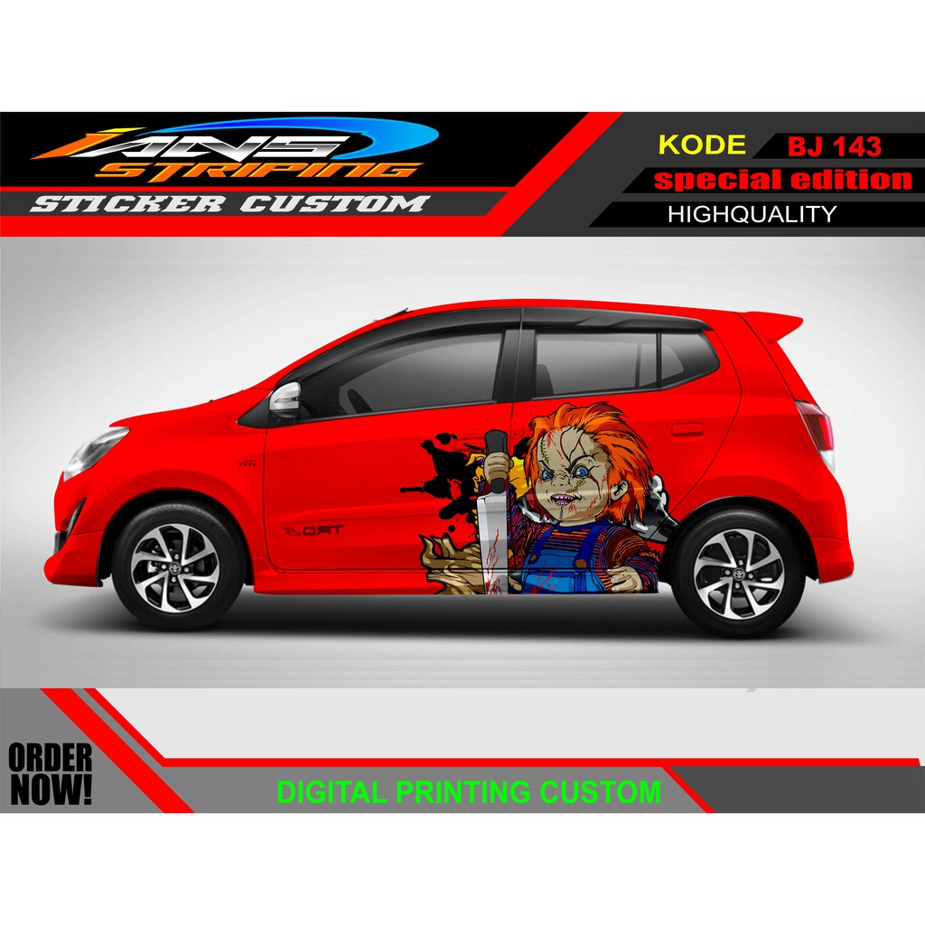 PROMO STIKER MOBIL AGYA AYLA / STICKER HONDA JAZZ / STICKER DECAL MOBIL BRIO / DECAL STICKER MOBIL