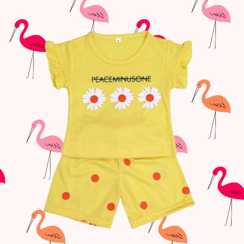 Setelan anak peremuan/ laki-laki / Baju anak perempuan & laki- laki / Baju anak 1-7 tahun-Peaceminusone Kuning
