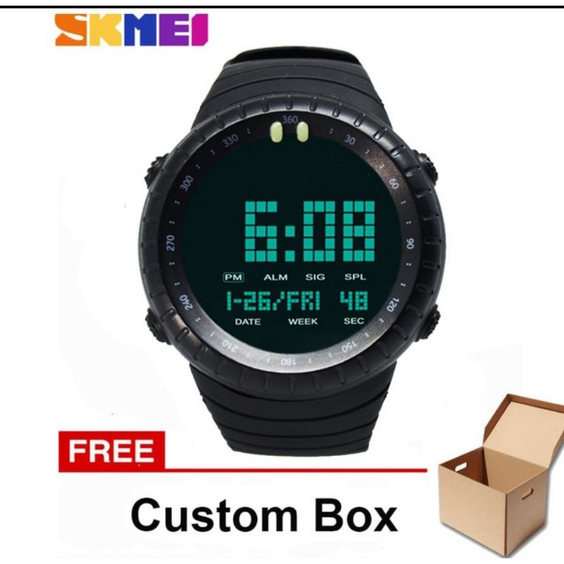 SKMEI 1992 Jam Tangan Digital Sporty Pria Cowo Jam Tangan Pria Original - HITAM