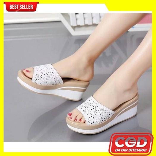 Sendal Wedges Tali Casual Santai Pesta Party Kondangan Wanita Cewek Cewe Murah  Branded Sandal Wedge
