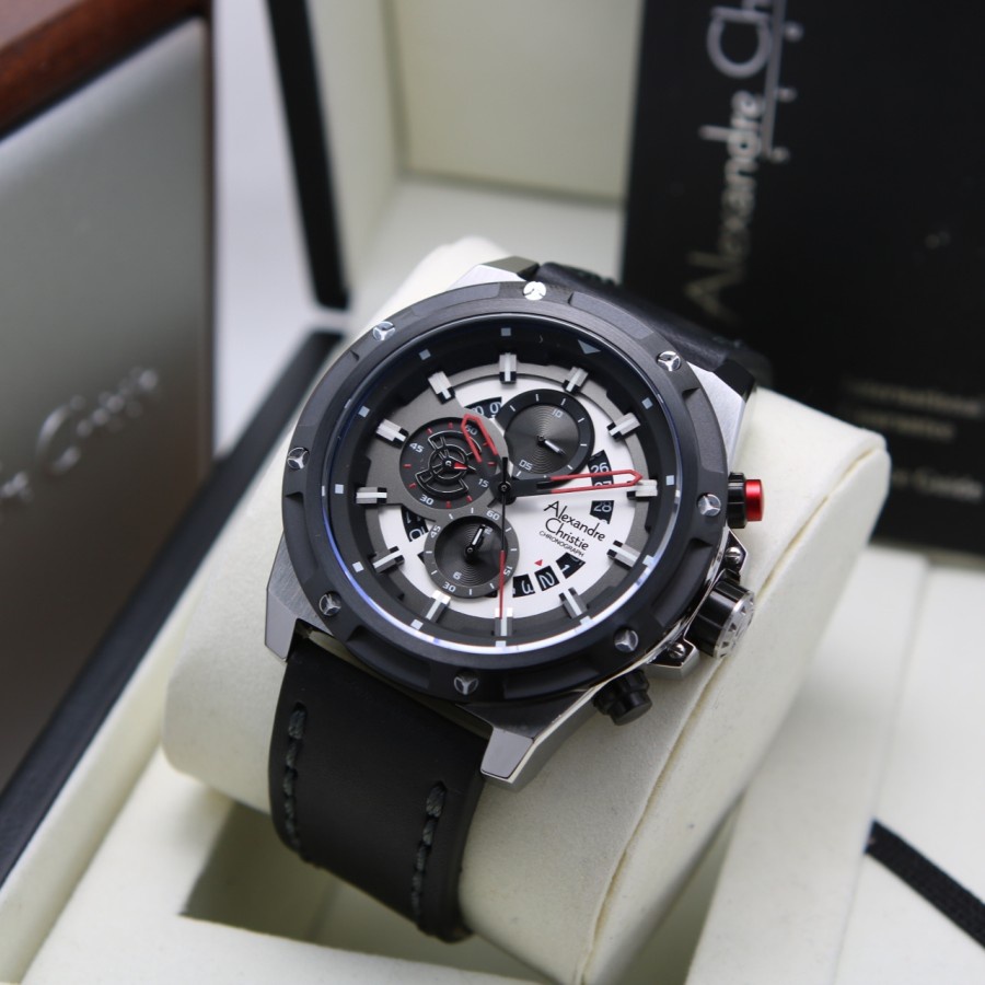 ORIGINAL Jam Tangan Pria Alexandre Christie AC 6506 AC6506 / 6506 Garansi Resmi 1 Tahun, Leather &amp; Rubber