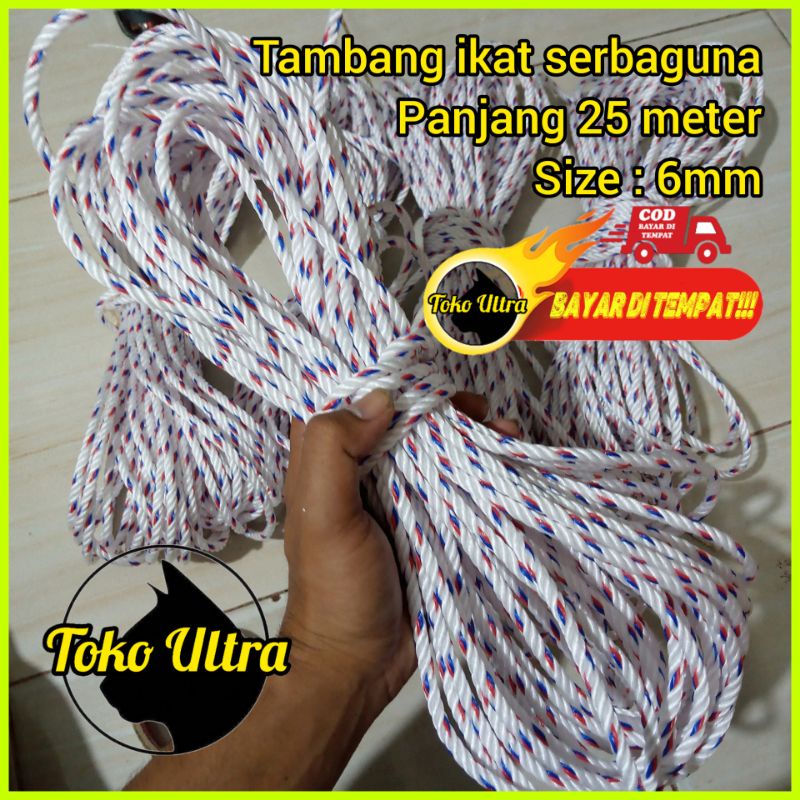 TAMBANG 6MM (25 meter) / TAMBANG IKAT MOBIL BAK / TALI LOSBAK / TALI JEMURAN / TAMBANG PPD 6MM / TAMBANG KILOAN / TAMBANG ECERAN / TALI 6MM / TAMPAR 6MM / TALI MURAH / TALI TERPAR MOBIL / TAMBANG GRORIS / TALI PIK UP