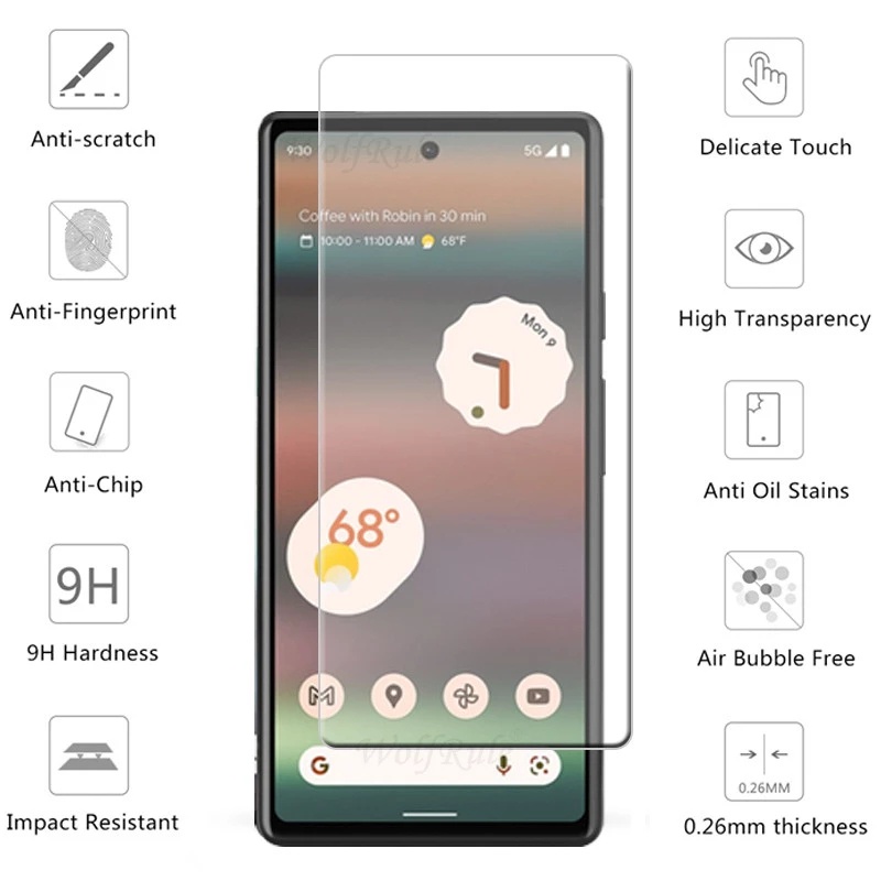 1pc Pelindung Layar Tempered Glass Anti Gores Untuk Google Pixel 6A / 6A