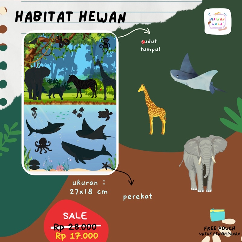 mainan edukasi anak mainan hewan mainan mencocokkan hewan mengenal habitat hewan