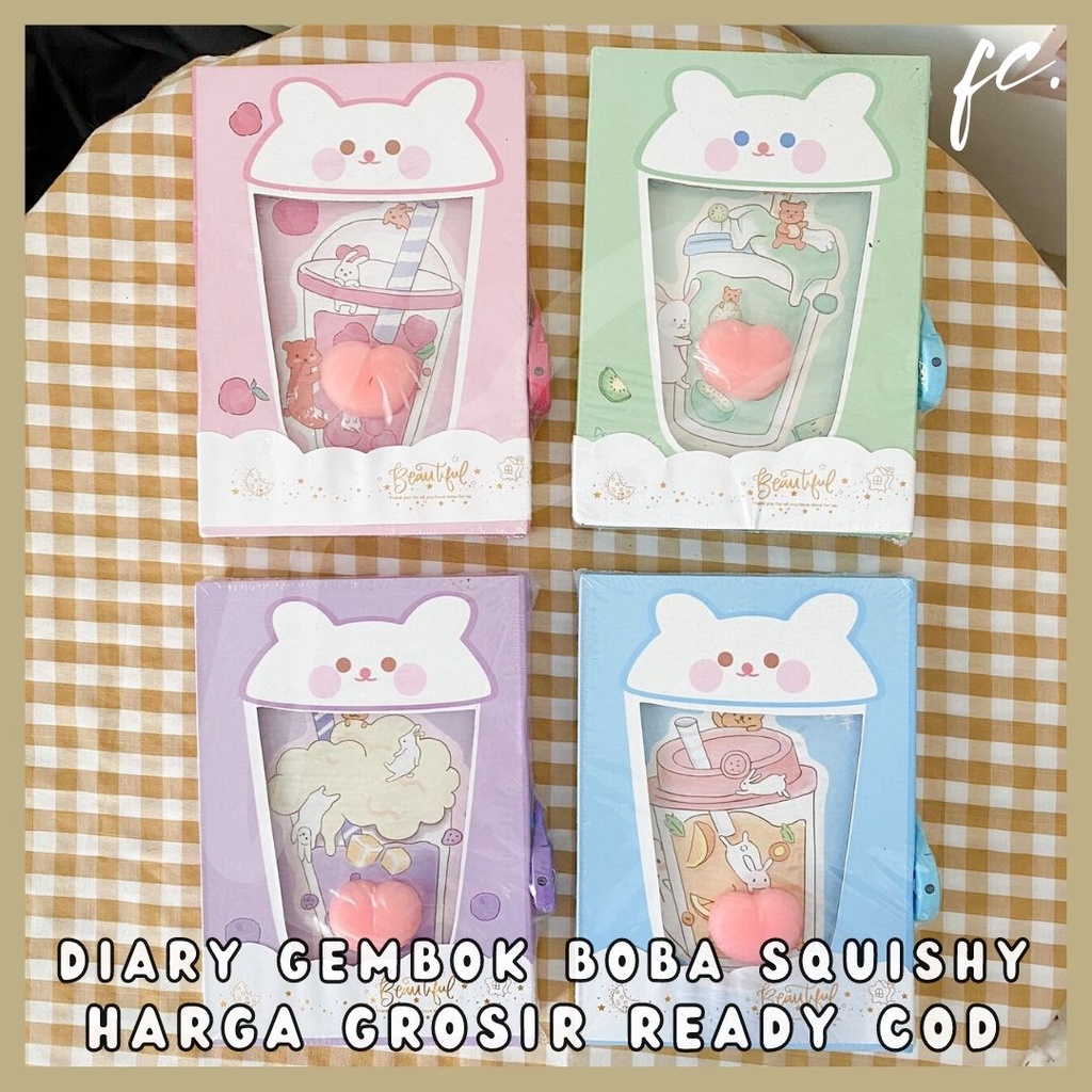 

Buku Diary Jurnal Gembok Privasi Surat + Mini Squishy Kertas Motif Cute Minuman Boba Bubble Milk Tea Warna Pastel Lucu Viral Locked Journal Scrapbook Paper Harga Grosir Ready COD