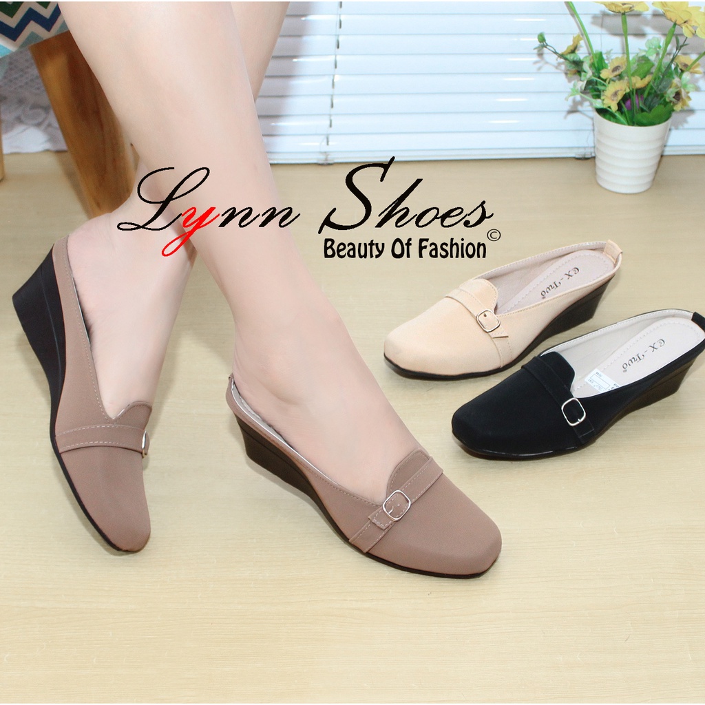 Lynn Sendal Selop Kerja Wanita S8C - Coklat / Cream / Hitam