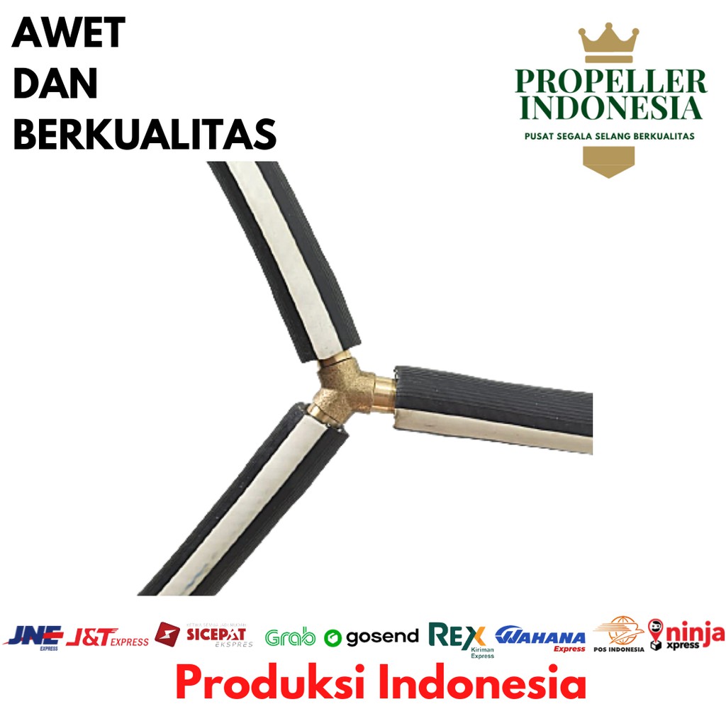 Sambungan Selang Kompresor Kuningan Y Segitiga 5/16Inch Neple 3 Cabang 8mm Sambungan Selang Angin