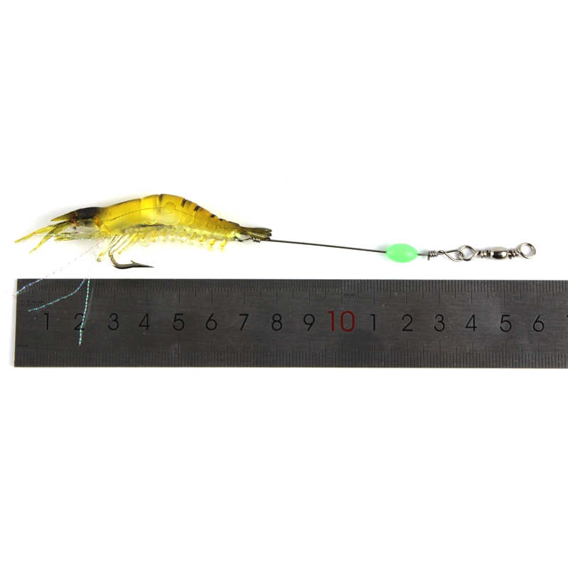 Shengyao 1Pcs Luminous Shrimp Bercahaya Udang Umpan Pancing 9cm/7g Fishing Lure Ikan Bass Wobbler Silikon Lembut Buatan Umpan Memancing Swimbait Tackle