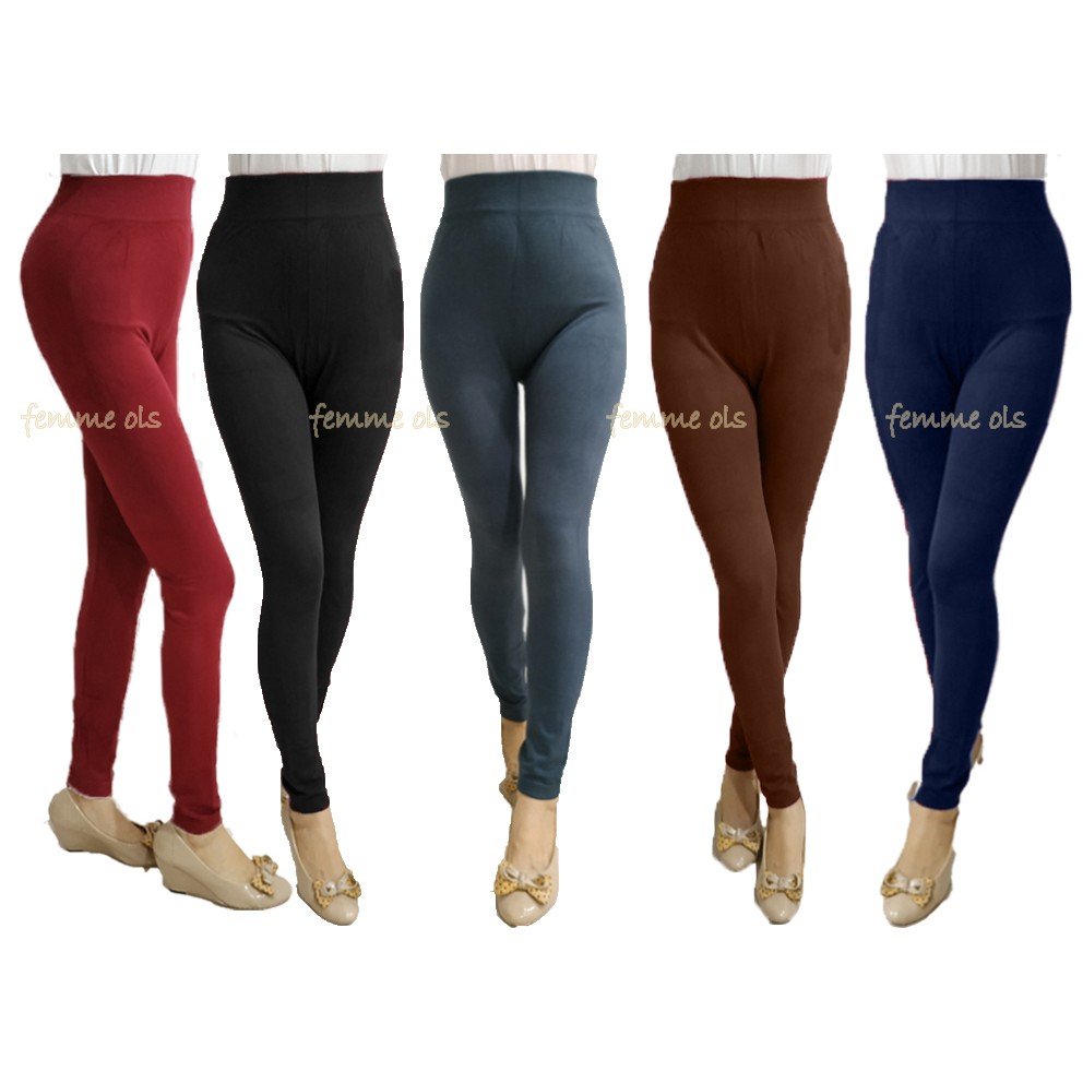 Femme Ols - Legging Import Polos panjang tebal,Super High