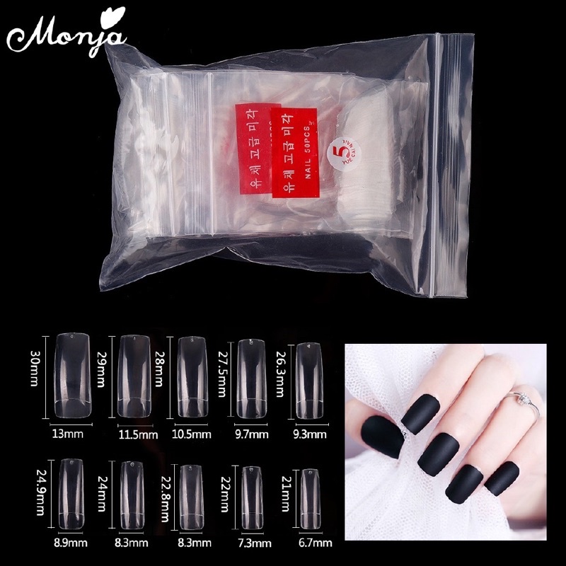 Nail Tip 500 Pcs Kuku Palsu Bahan Akrilik Warna Putih/ Clear Stiletto