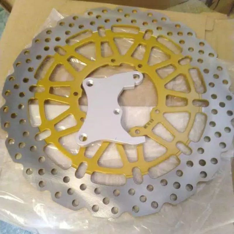 piringan cakram depan berlin plus breket super motor klx 150