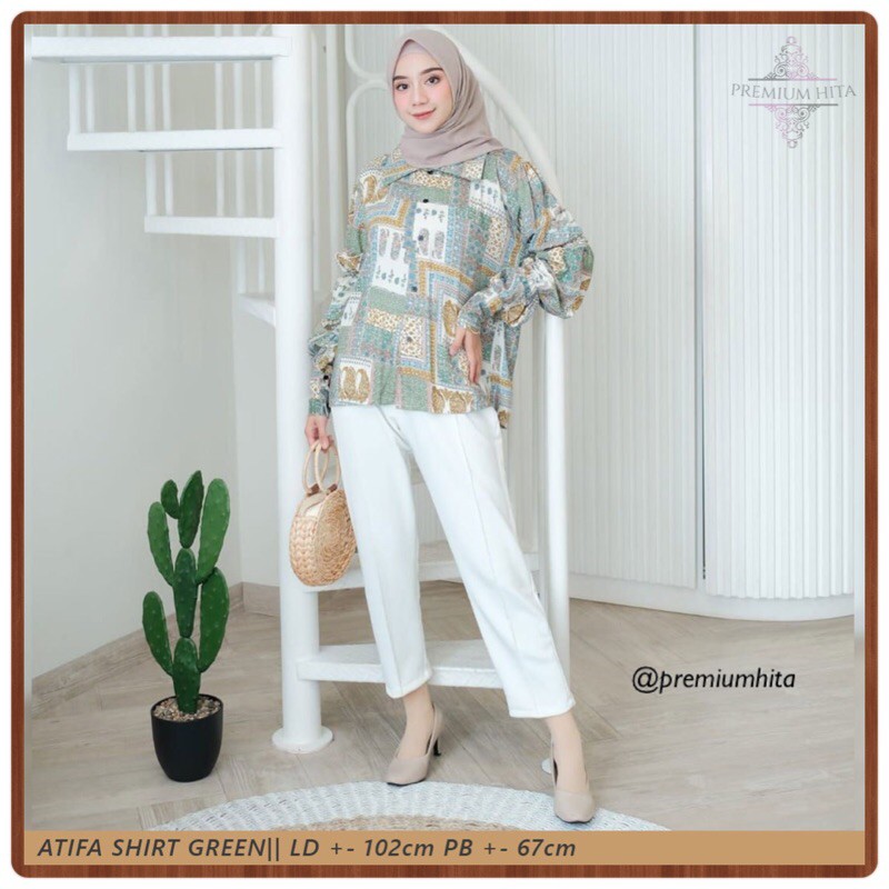 Atifa Shirt - Blouse Kemeja Rayon Viscose Wanita