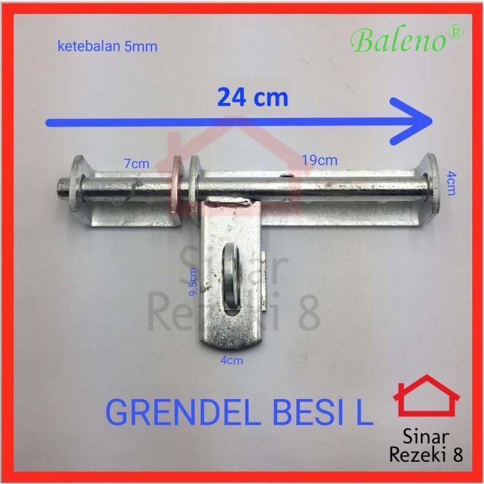 Grendel Pintu Besi L / Kunci Pagar Besar Selot Jendela Slot