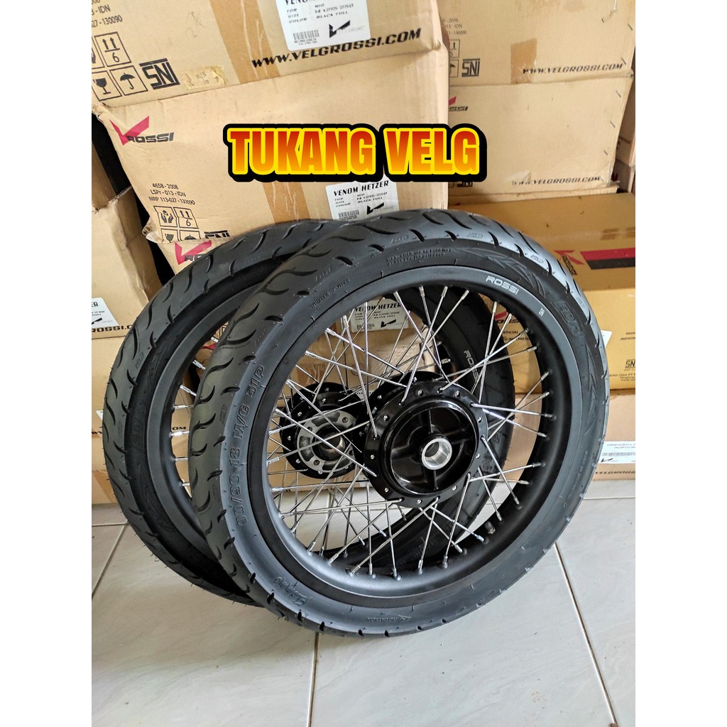 Jual Velg Jari Jari RX King Ring 18 Tapak Lebar 185 215 Paketan Tromol ORI Set Plus Ban Indonesia Shopee Indonesia