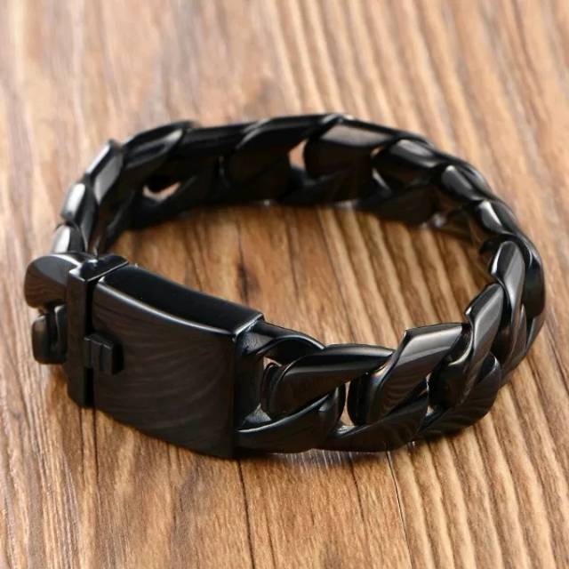 Gelang pria big size titanium black