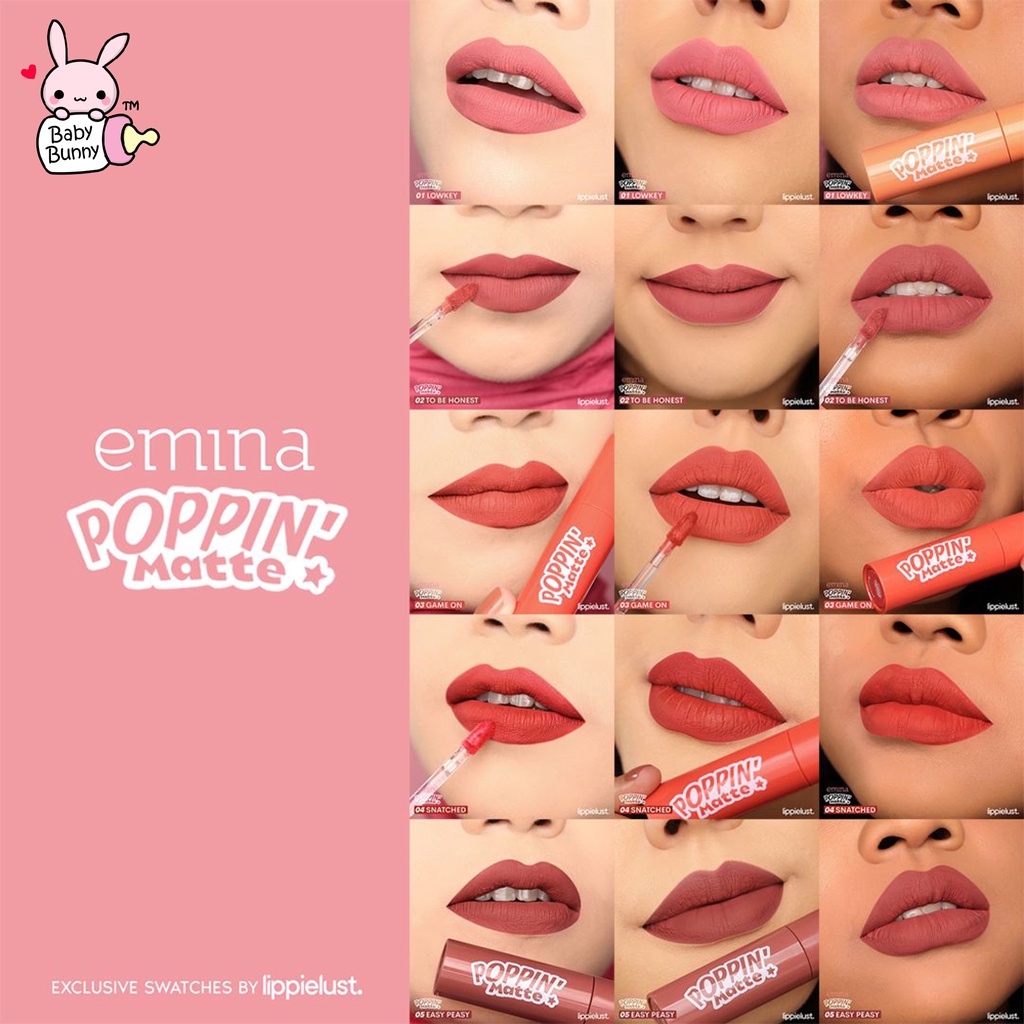 ❤ BELIA ❤ EMINA Poppin Matte 4.5 g | Lip Matte (✔BPOM)