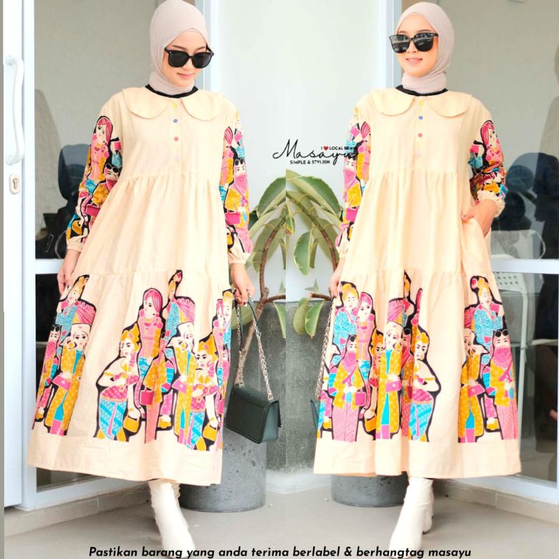 MIDI DRESS BATIK SIMBOK ROMBONGAN ORI BY MASAYU