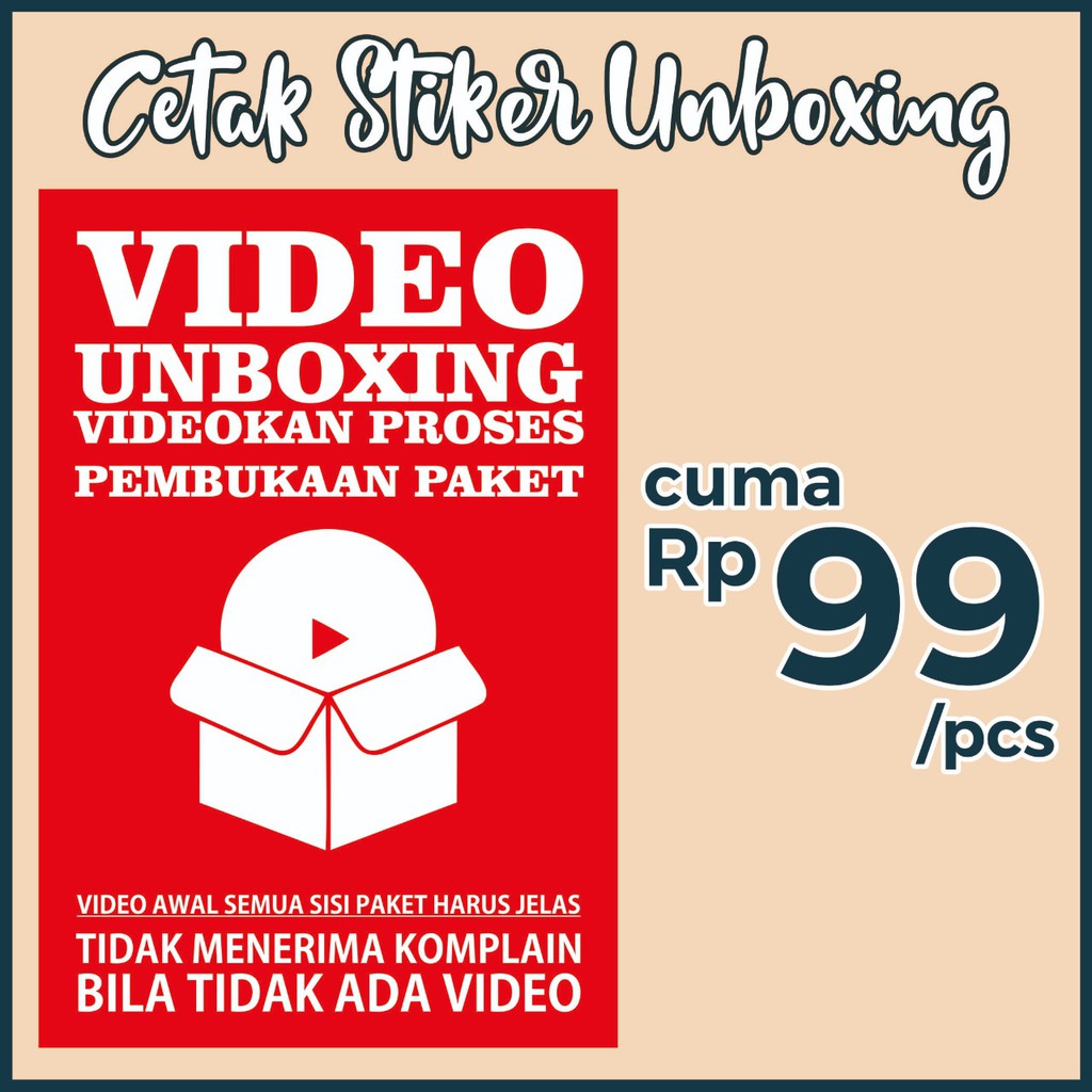 

Cetak Print Stiker Video Unboxing / Sticker Label Olshop Online Murah Cepat