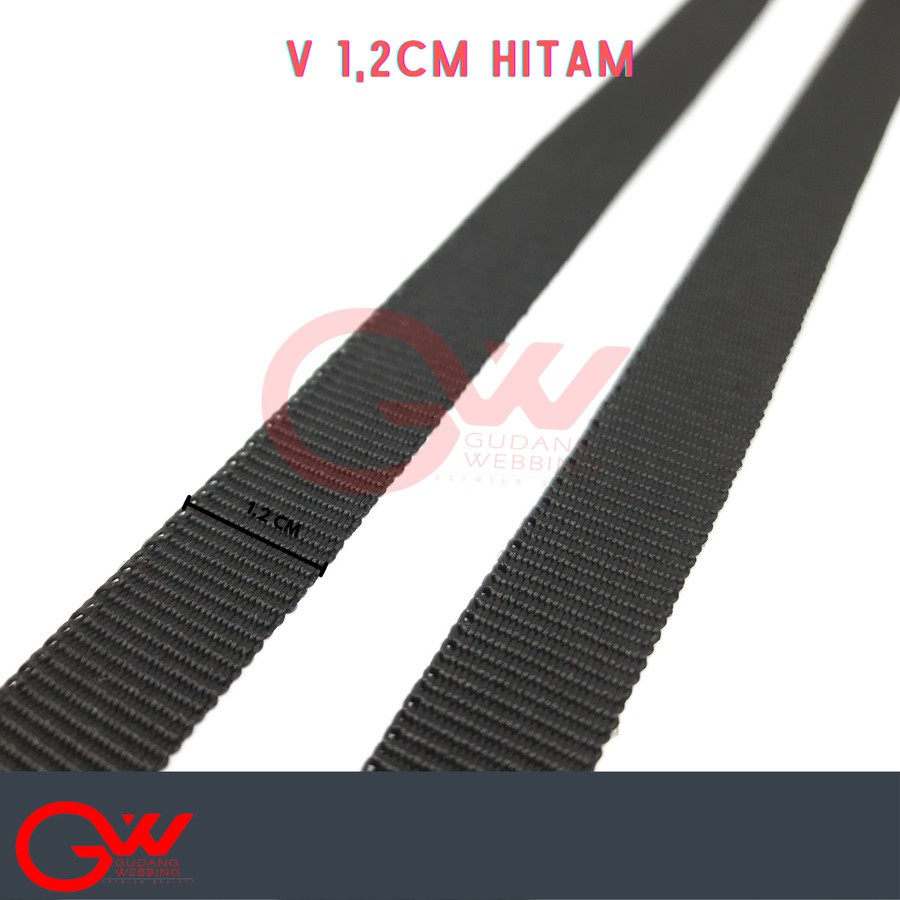 Tali Webbing / Tali V Hitam / V 1,5cm HITAM / V 1,2cm Hitam / PCR V HITAM